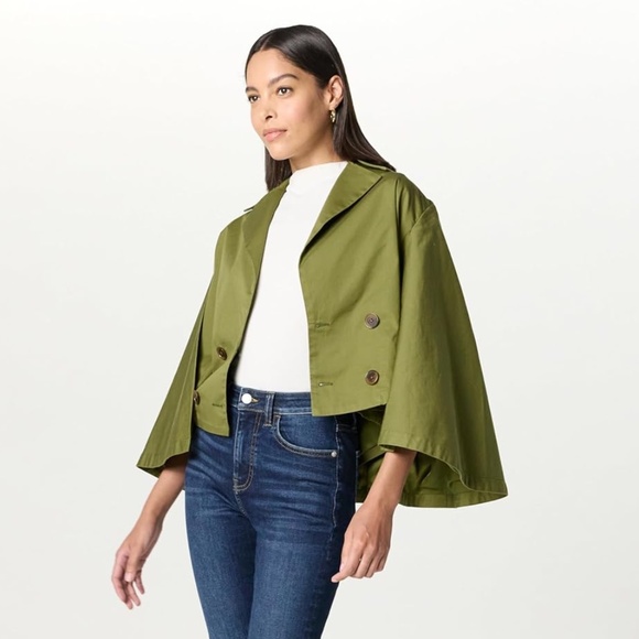 The Drop Jackets & Blazers - The Drop Women's Hayes Cropped Trench - Sea Kelp